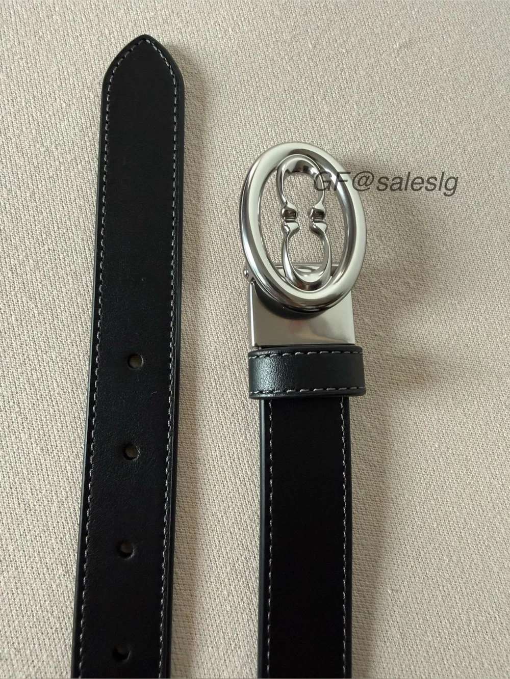 NWT Coach Refined Calf Leather Reversible Belt Silver/Black/Maple 25mm